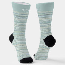 Blauer Pastell Lines Streifen Individuelle Name
