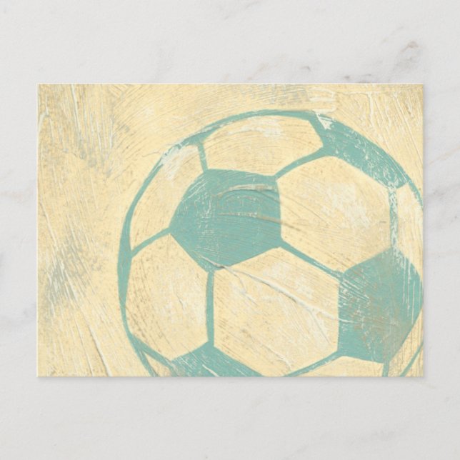 Blauer PastellFußball durch Chariklia Zarris Postkarte (Vorderseite)