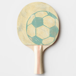 Blauer PastellFußball durch Chariklia Zarris Tischtennis Schläger