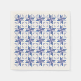 Blauer Patchworkblock Papier Serviette
