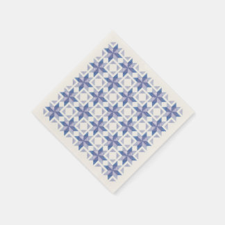 Blauer Patchworkblock Papier Serviette