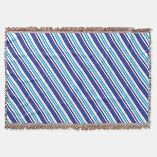 Blauer Peppermint Streifen Decke
