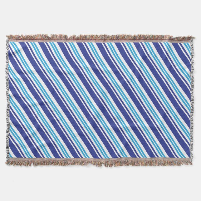 Blauer Peppermint Streifen Decke (Vorderseite)
