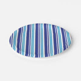 Blauer Peppermint Streifen Pappteller