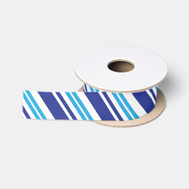 Blauer Peppermint Streifen Satinband