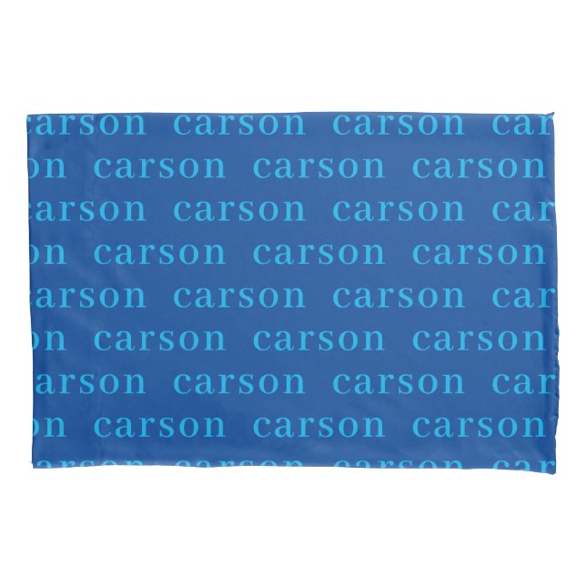 Blauer Personalisierter Name  Kissenbezug (Vorderseite)