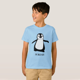 Blauer personalisierter niedlicher Pinguin-Abbildu T-Shirt