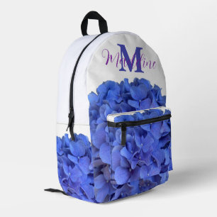 Blauer Perwinkl, elegantes Blumenhydrangeas Monogr Bedruckter Rucksack