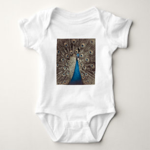 Blauer Pfau Baby Strampler