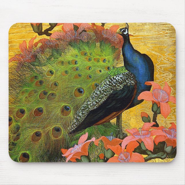 Blauer Pfau Mousepad (Vorne)