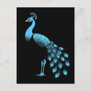 Blauer Pfau Postkarte