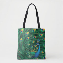 Blauer Pfauen Vogel Tasche