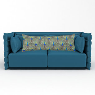 Blauer Pfauenpfropf Foto Muster Kissen