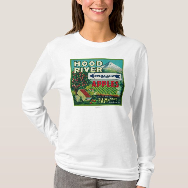 Blauer Pfeil-Apple-Kiste LabelHood Fluss ODER T-Shirt (Vorderseite)