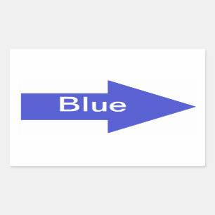 Blauer Pfeil-Zeichen-Aufkleber Rechteckiger Aufkleber