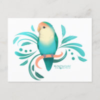 Blauer Pfirsich gegenüber Lovebird