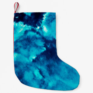 Blauer Phantom Fashion Patterns Dirty Plash Waterc Kleiner Weihnachtsstrumpf