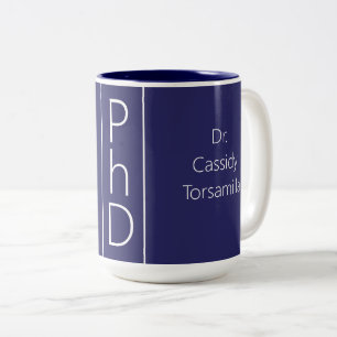 Blauer PhD Zweifarbige Tasse
