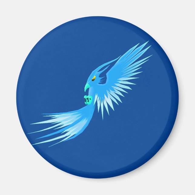 Blauer Phoenix Magnet (Vorne)