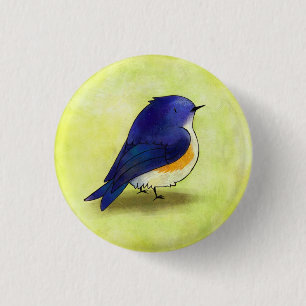 Blauer Piepmatz-Knopf Button