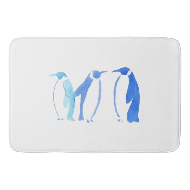 Blauer Pinguin-große Bad-Matte Badematte (Vorderseite)