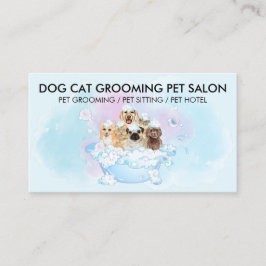 Blauer Pink Katzen Hunde Dusche Pet Groomer Visitenkarte