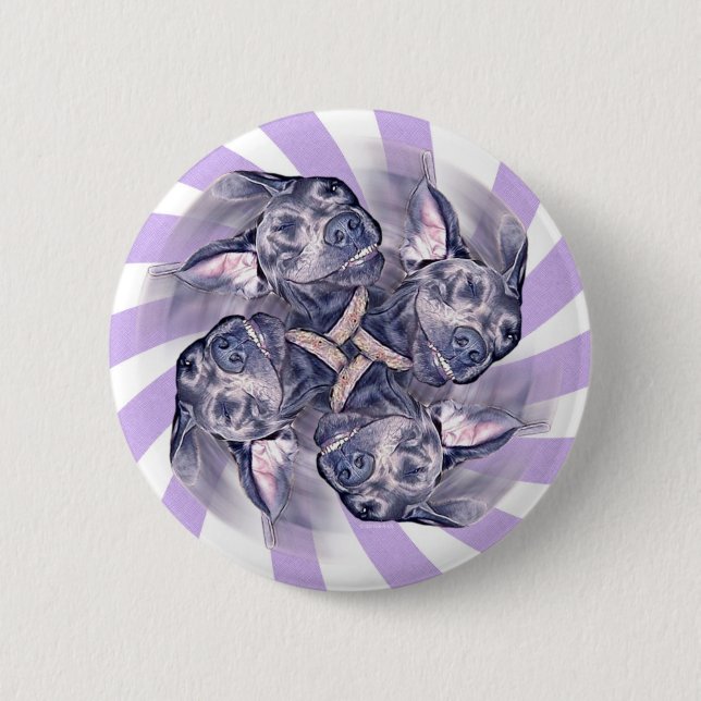 Blauer Pinwheel-Button Button (Vorderseite)