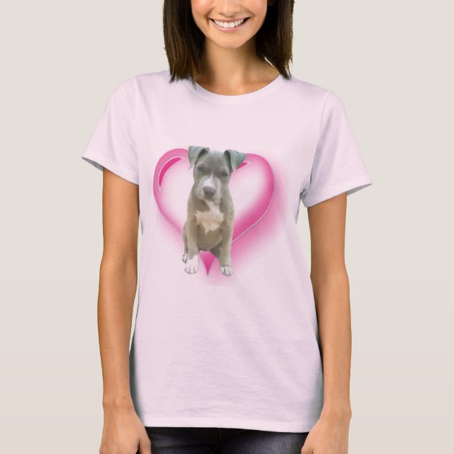 Blauer pitbull Welpen-T - Shirt (Vorderseite)