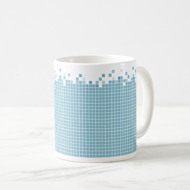 Blauer Pixel-Aussenseiter Kaffeetasse (VorderseiteRechts)