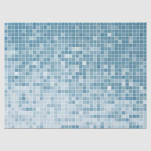 Blauer Pixel-Mosaikverlauf Seidenpapier