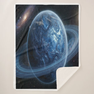 Blauer Planet mit blauen Ringen Sherpadecke