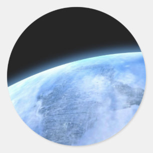 blauer Planet Runder Aufkleber