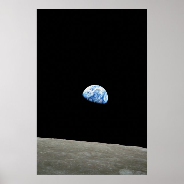blauer Planet vom Mond aus Poster (Vorne)