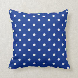 Blauer Polka-Dosenpilz Kissen