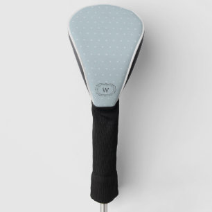 Blauer Polka Dot Mit Monogramm Golf Headcover