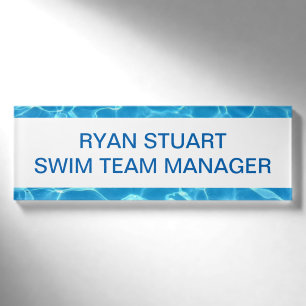 Blauer Pool Blaues Wasser individuell gestalten Namenschild