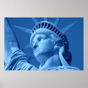 Blauer Pop-Art-Statue-of-Liberty-Poster Poster