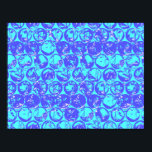 Blauer Pop Poster<br><div class="desc">Pop Art Bubble Packung Muster in blau und türkis</div>