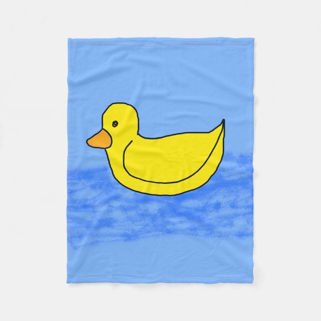 Blauer Popcorn Anime Ente  Fleecedecke (Vorderseite)