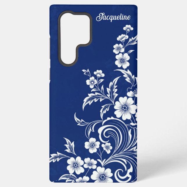 Blauer Porzellan Bloom Samsung Galaxy Hülle (Rückseite)