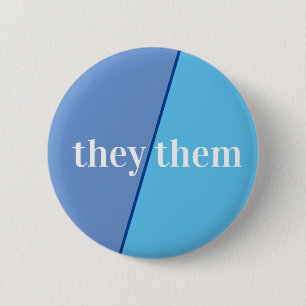Blauer Pronoun-Button Button