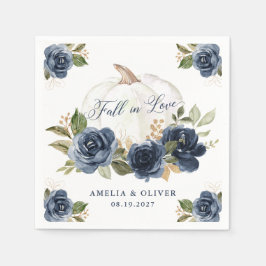 Blauer Pumkin-Sturz in der Liebe Hochzeit Serviette