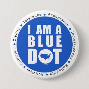 Blauer Punkt USA Button