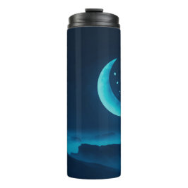 Blauer Quarter Mond und Gebirge | Thermobecher Thermosbecher