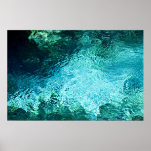 Blauer Quellenwasser-Druck Poster