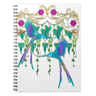Blauer Quetzal-Vogel Notizblock