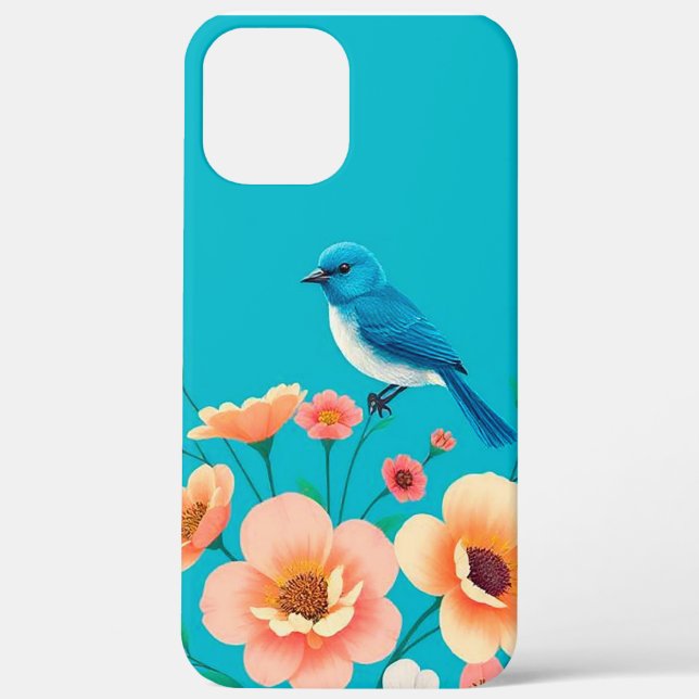 Blauer Rahmen mit Vogel Case-Mate iPhone Hülle (Rückseite)