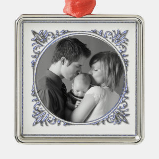 Blauer Rahmen Ornament Aus Metall