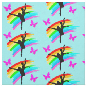 BLAUER RAINBODEN UND SCHALTFLY TANCER FABRIC STOFF