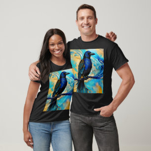 Blauer Raps, Blau und Gold abstrakt T-Shirt